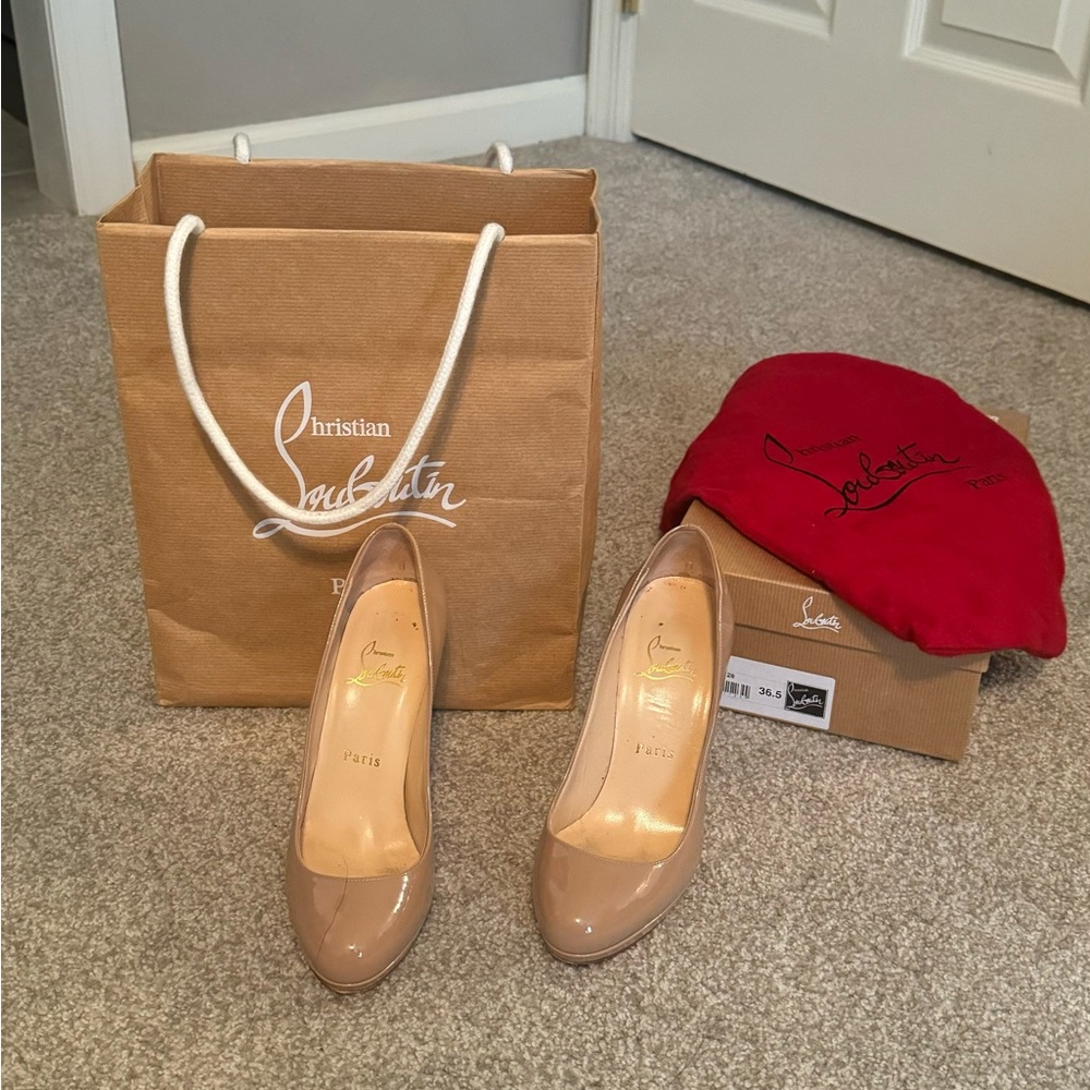 Christian Louboutin Filo 120 Patent Nude 36.5